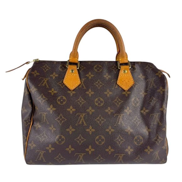 Auth LOUIS VUITTON Monogram Speedy 30 Handbag Brown - Picture 1 of 13